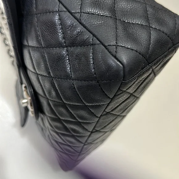 💎✨BEAUTIFUL✨💎 Chanel Quilted CC Caviar Leather Black Chain Shoulder … - Picture 8 of 17